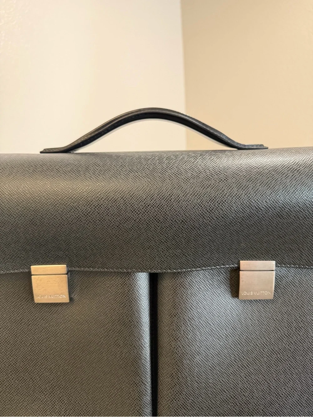 Louis Vuitton Vintage Black Taiga Leather Briefcase